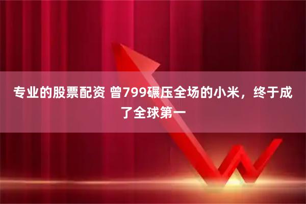 专业的股票配资 曾799碾压全场的小米，终于成了全球第一